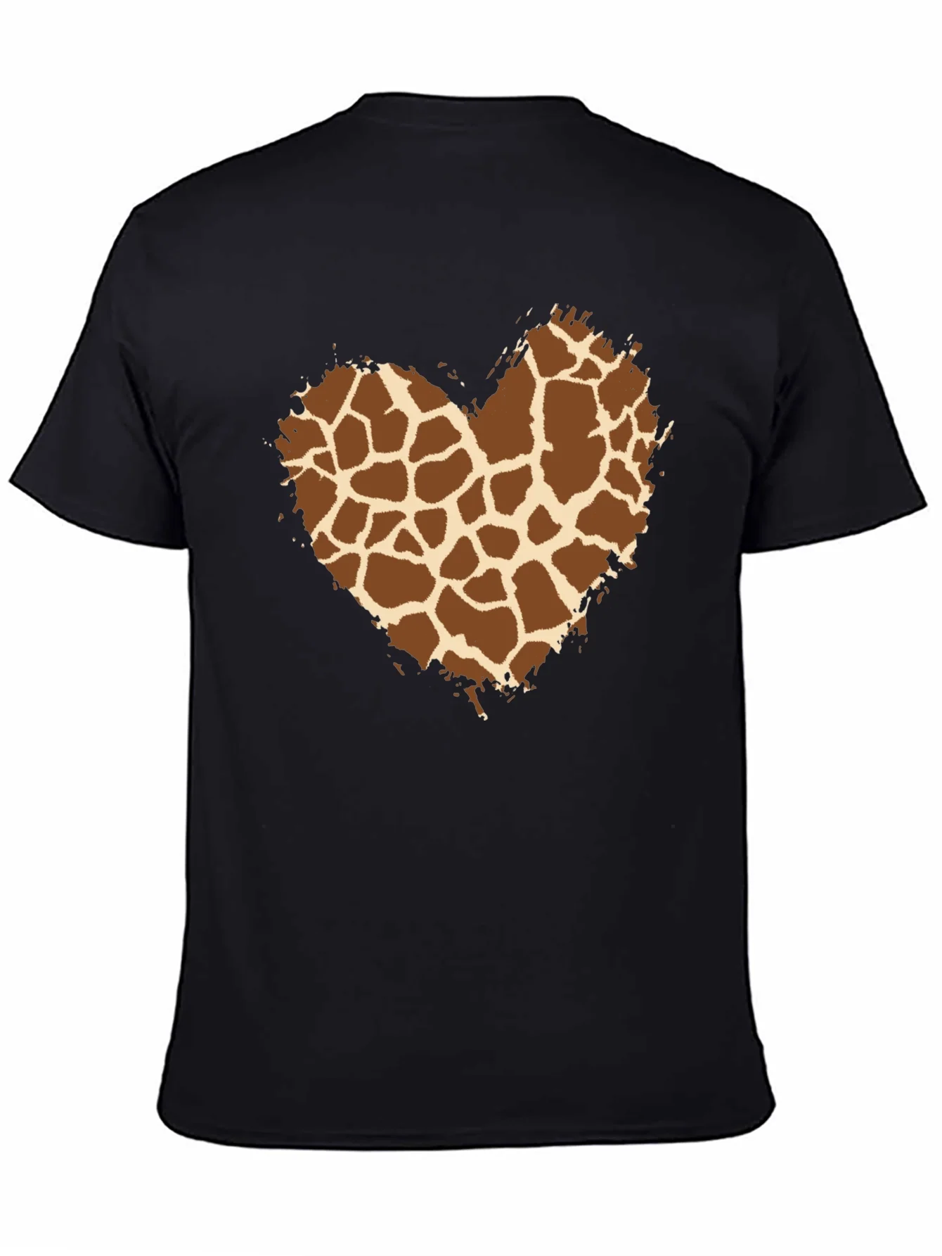 Rebbecca Giraffe Print Heart Tee - Trendy Graphic T-Shirt