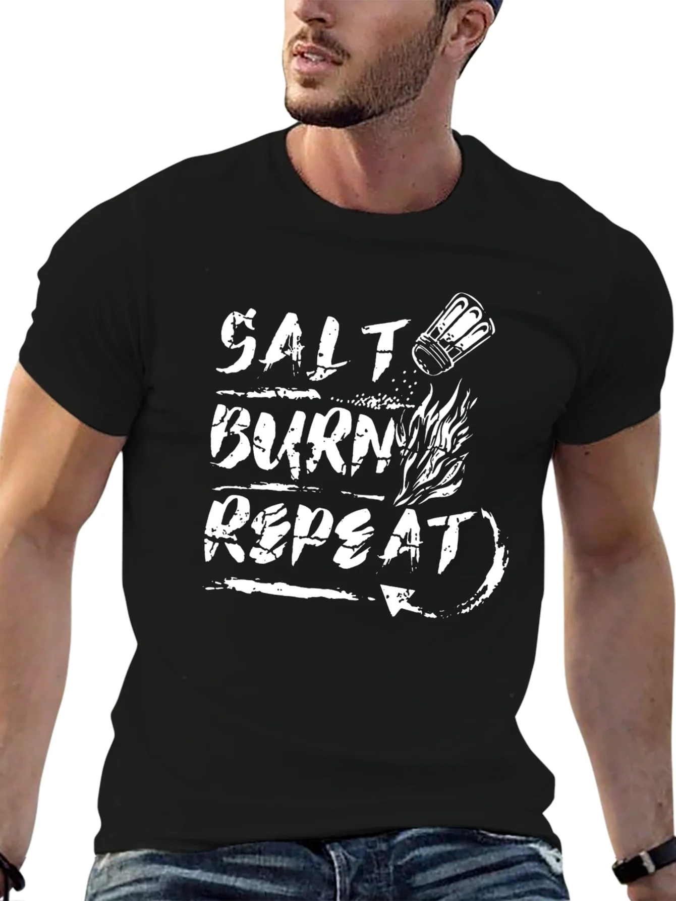 Camiseta Negra Salt Burn Repeat