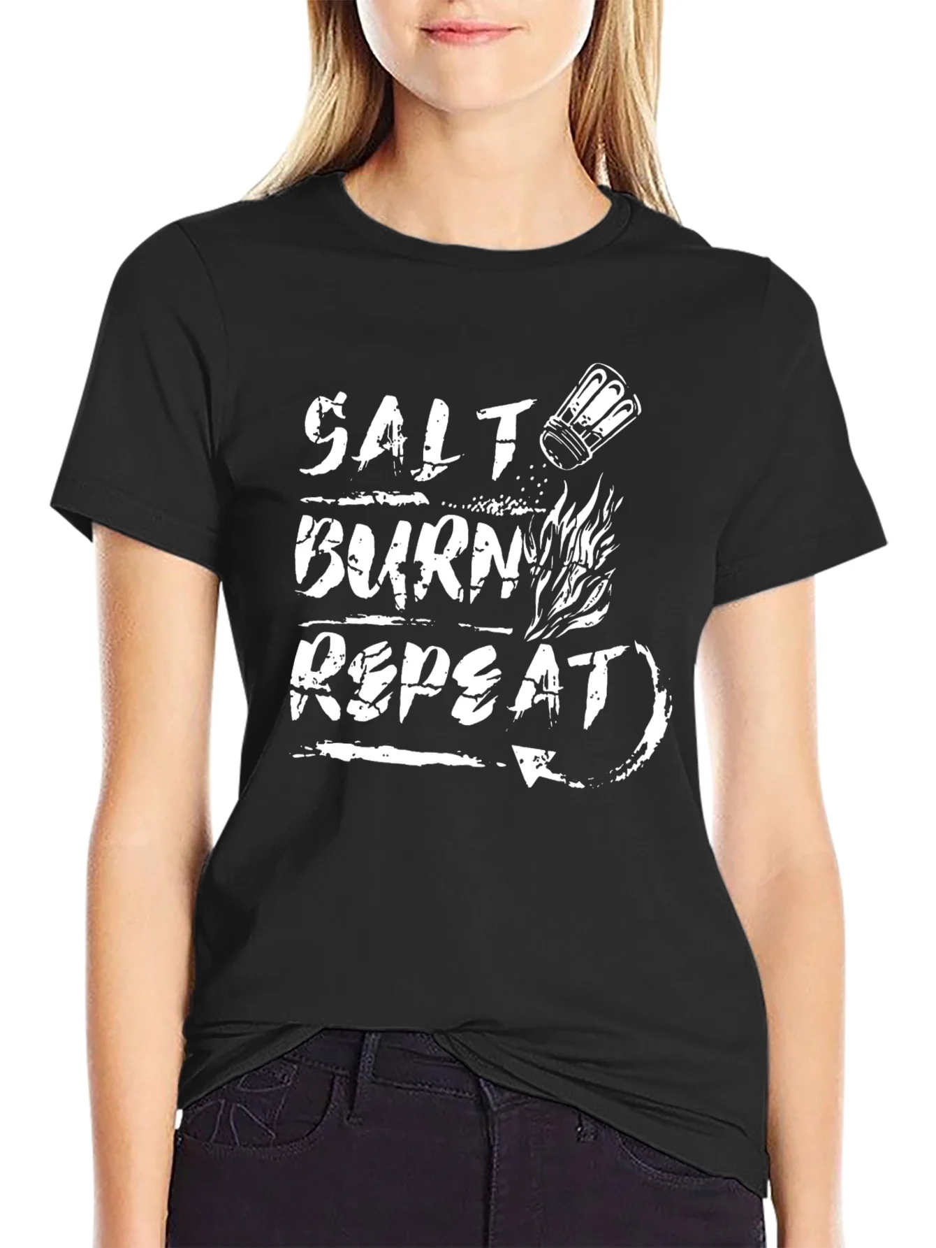 Camiseta Negra Salt Burn Repeat