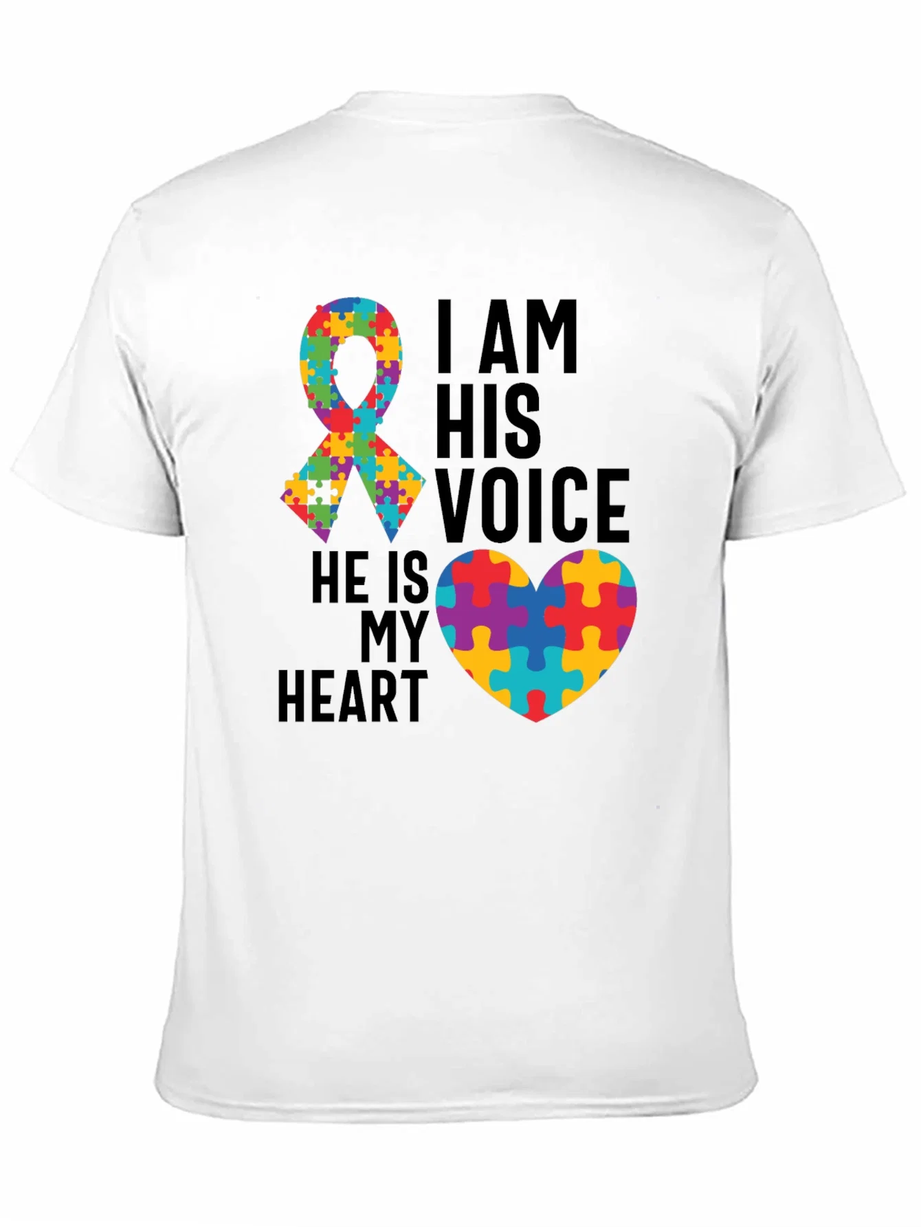 Rebbecca Autism Awareness T-Shirt: I Am His Voice Heart