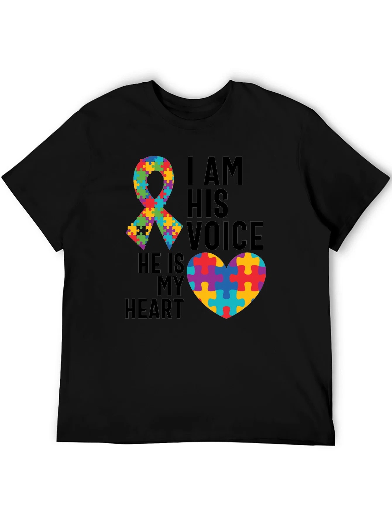 Rebbecca Autism Awareness T-Shirt: I Am His Voice Heart