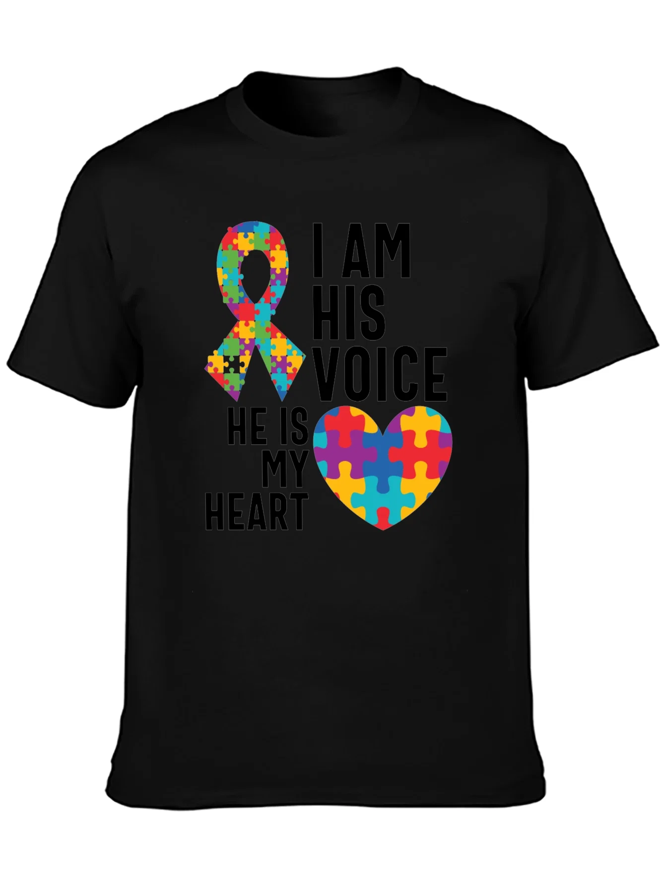 Rebbecca Autism Awareness T-Shirt: I Am His Voice Heart