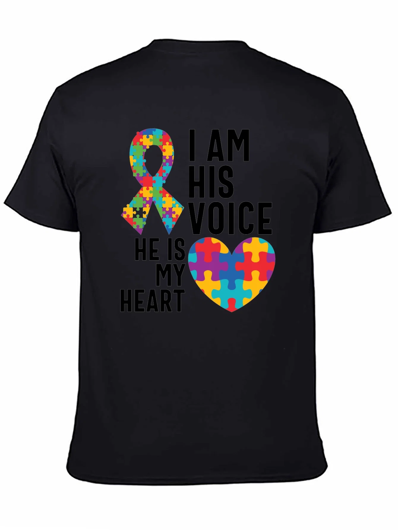 Rebbecca Autism Awareness T-Shirt: I Am His Voice Heart