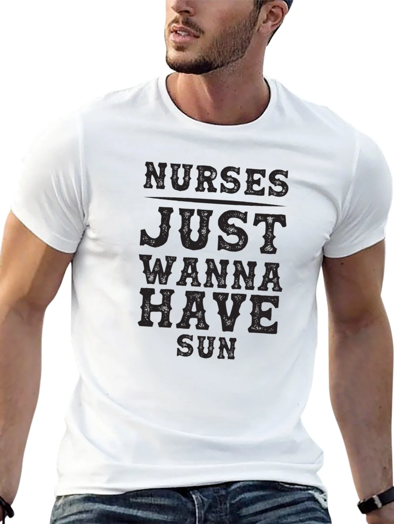 Camiseta Negra Nurses Just Wanna Have Sun
