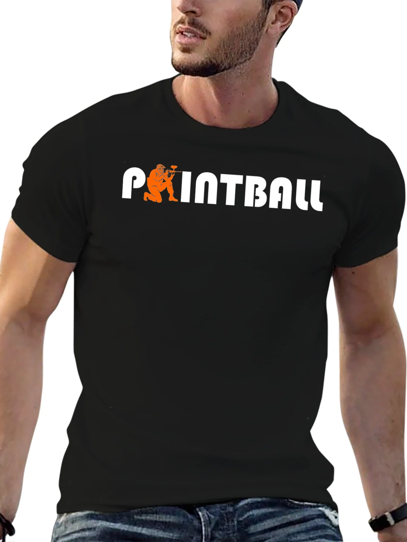 Camiseta Negra Paintball para Hombre