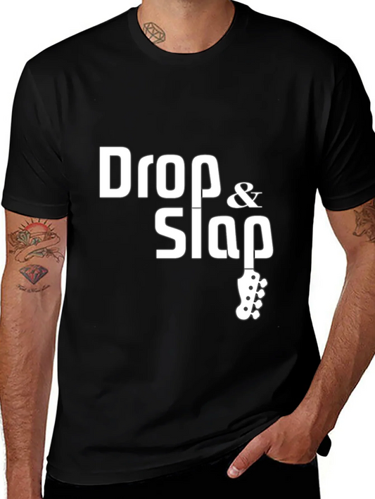 Camiseta Negra Drop & Slap para Amantes de la M¨²sica