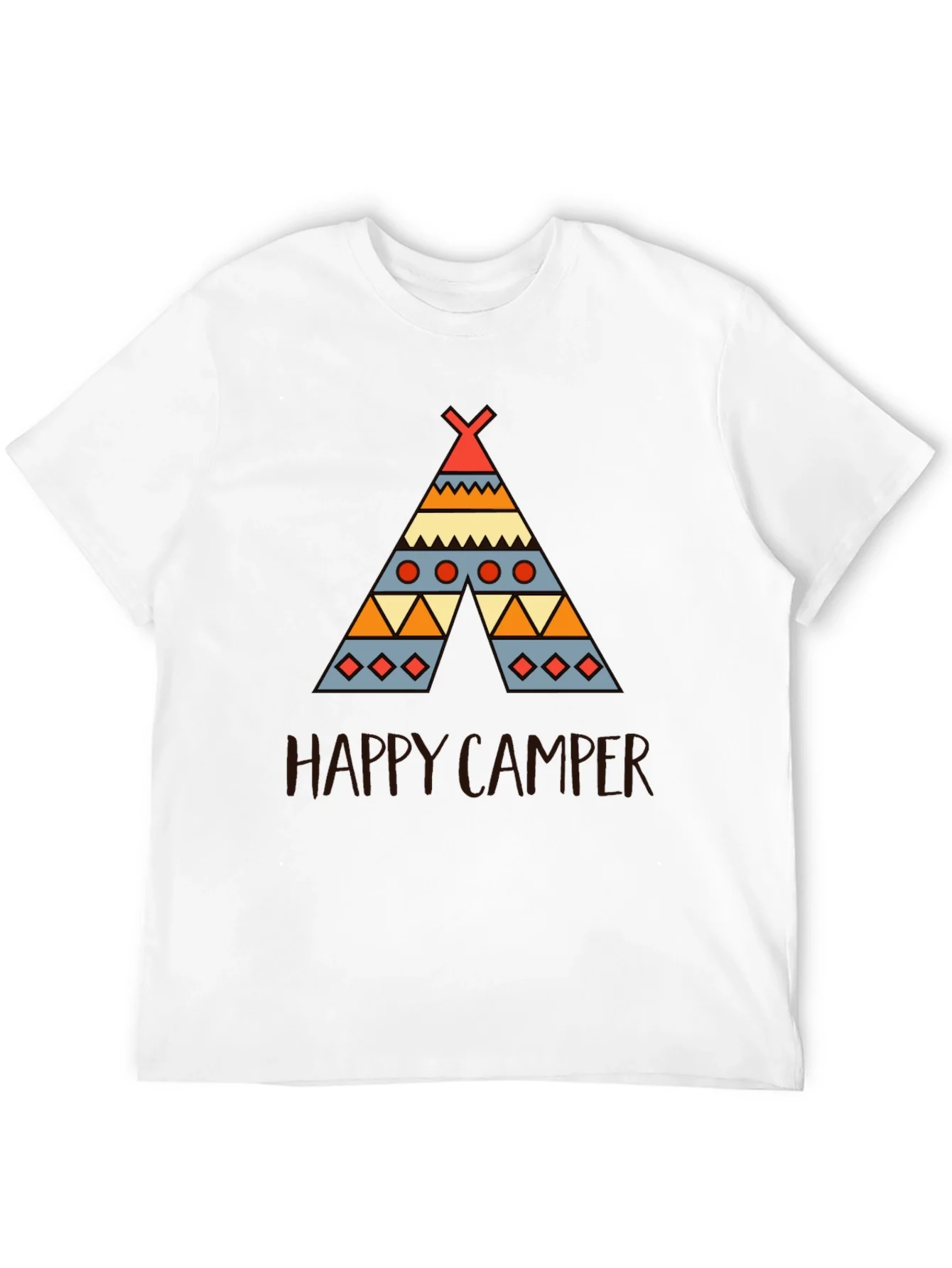 Rebbecca Happy Camper Graphic Tee - Black Cotton T-Shirt