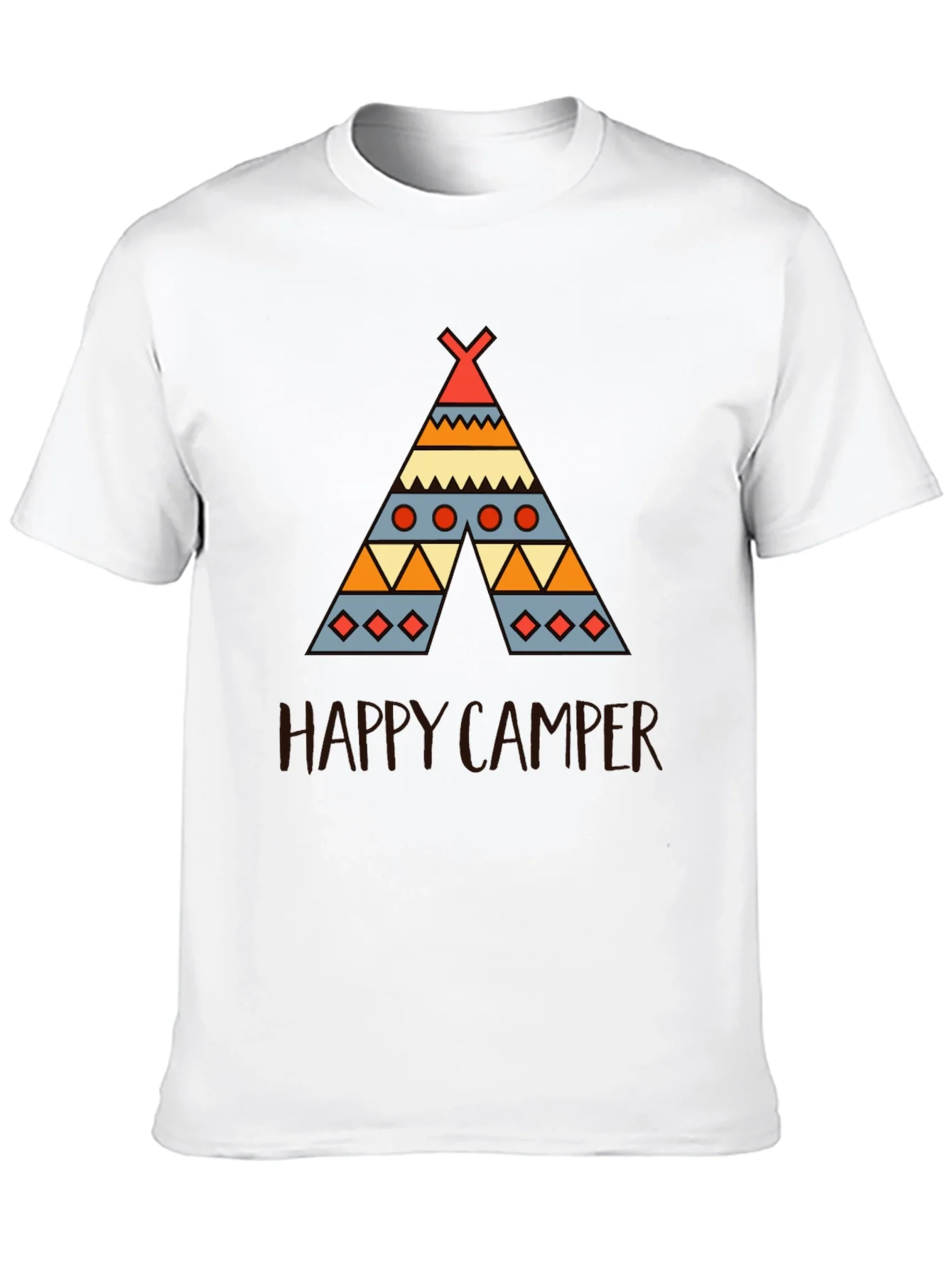 Rebbecca Happy Camper Graphic Tee - Black Cotton T-Shirt