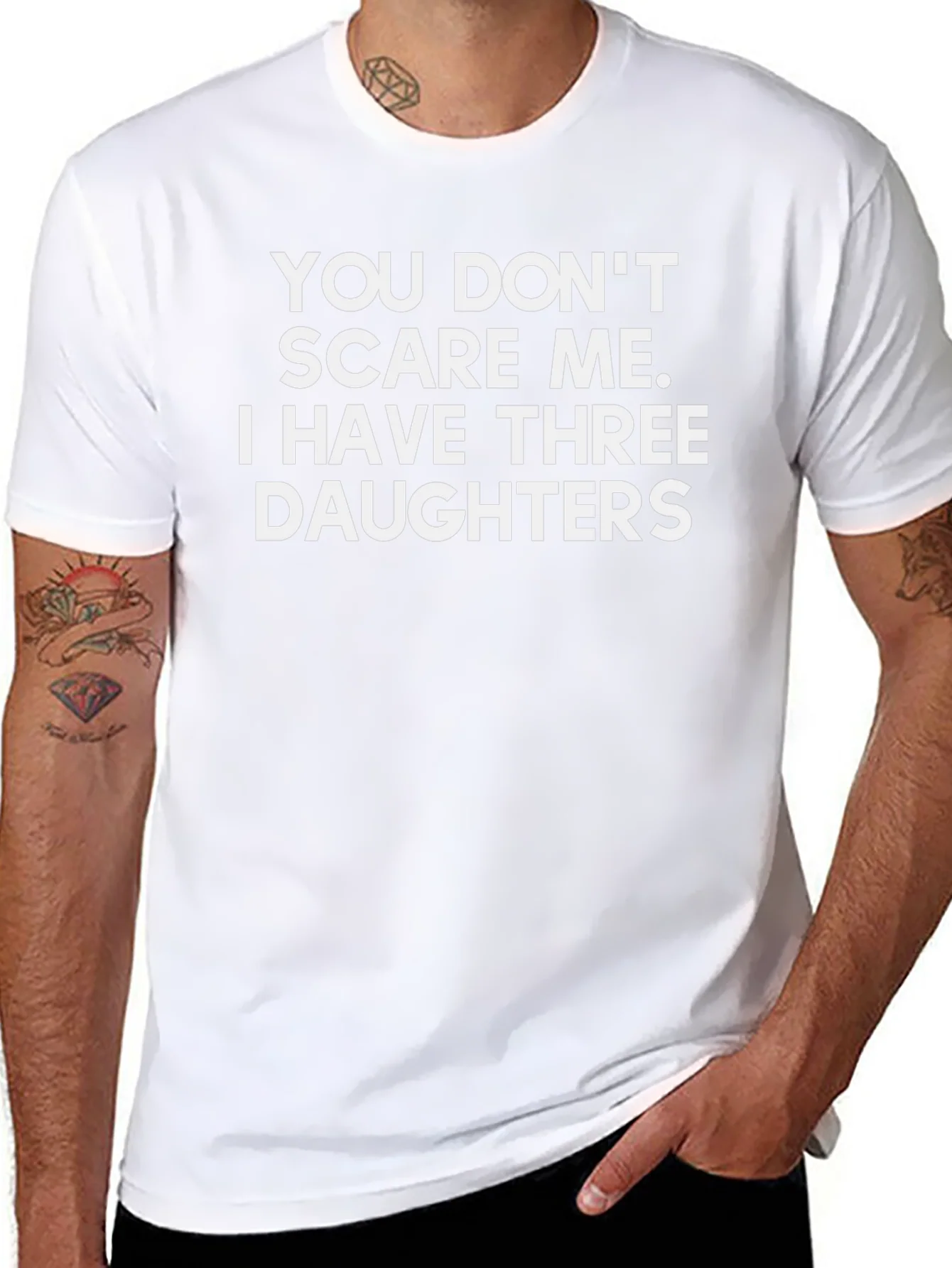 Rebbecca Funny Dad T-Shirt: Three Daughters No Fear!