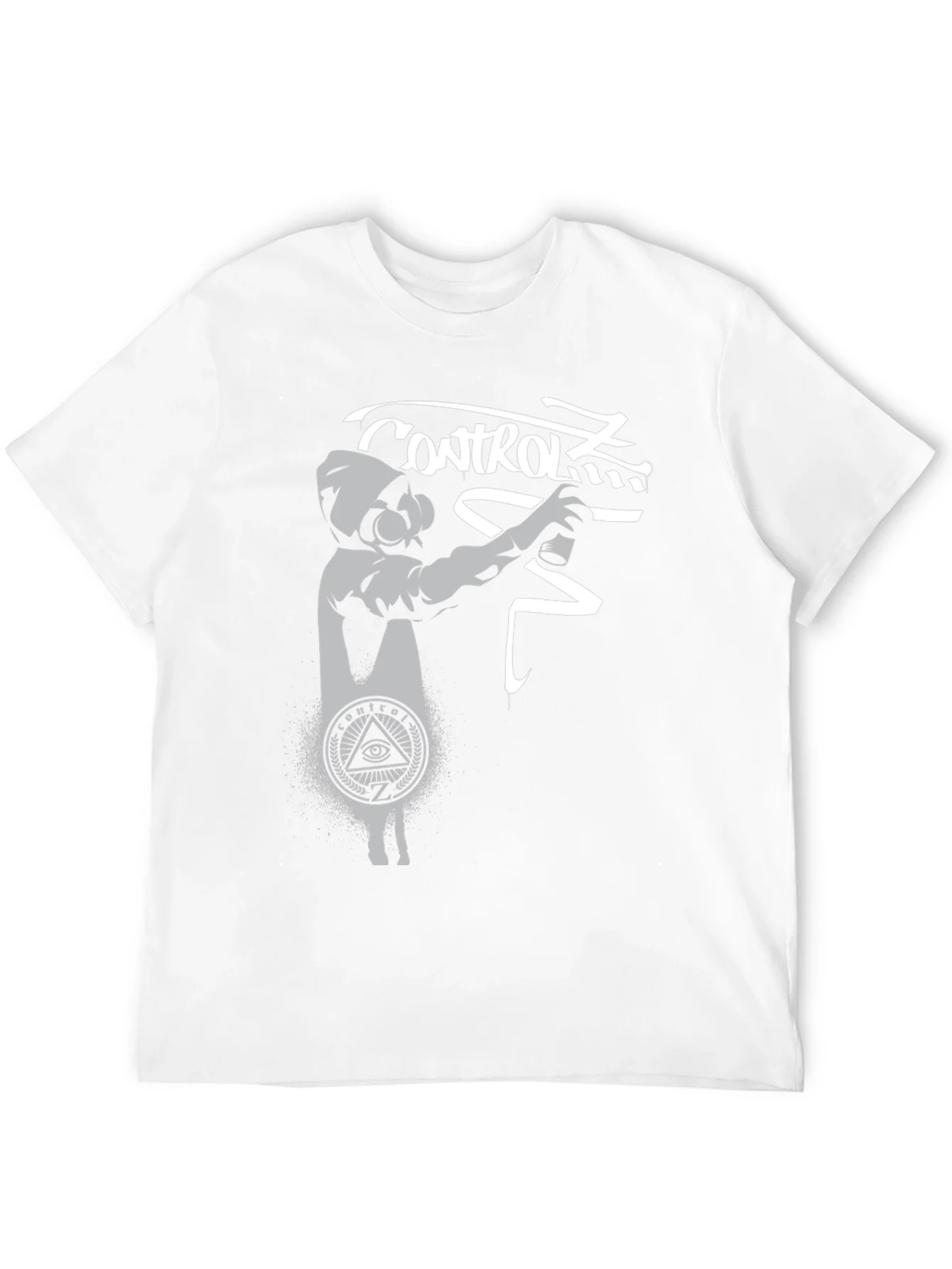 Camiseta Negra Estampado Graffiti Control