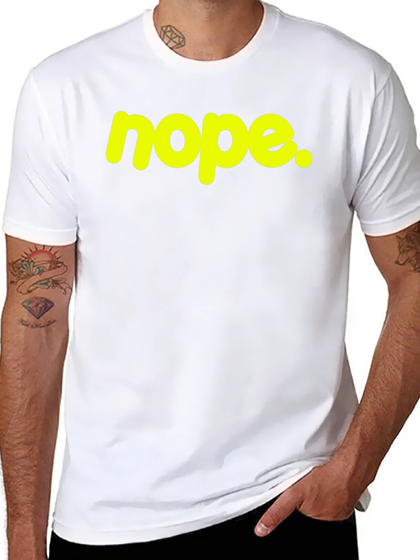 Rebbecca Nope Graphic Tee - Casual Black Cotton T-Shirt