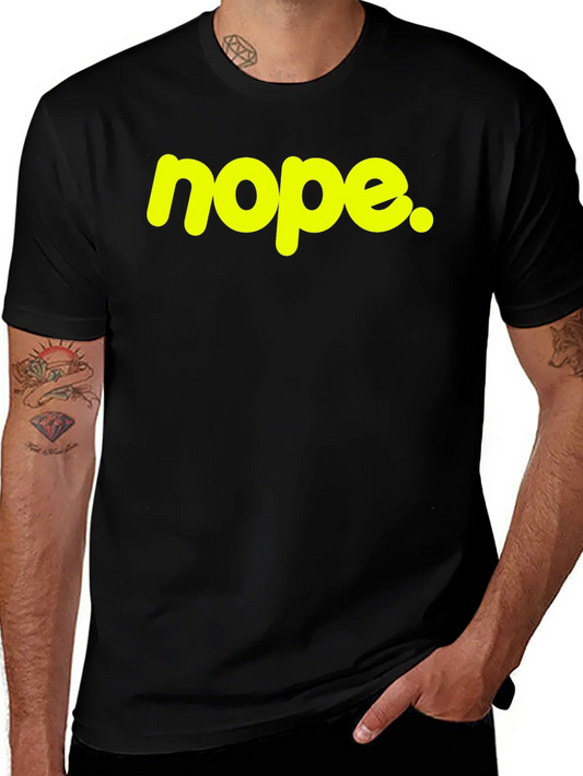 Rebbecca Nope Graphic Tee - Casual Black Cotton T-Shirt