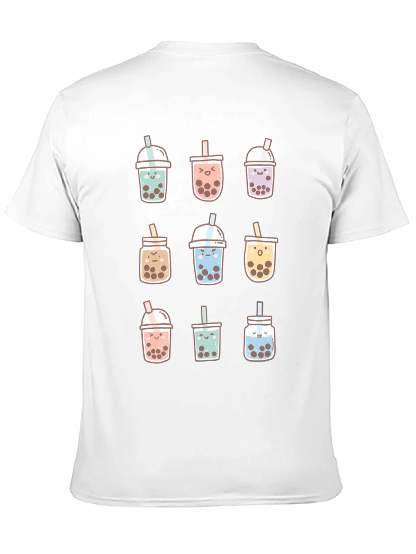 Camiseta Negra con Dise?o de T¨¦ de Burbujas Kawaii