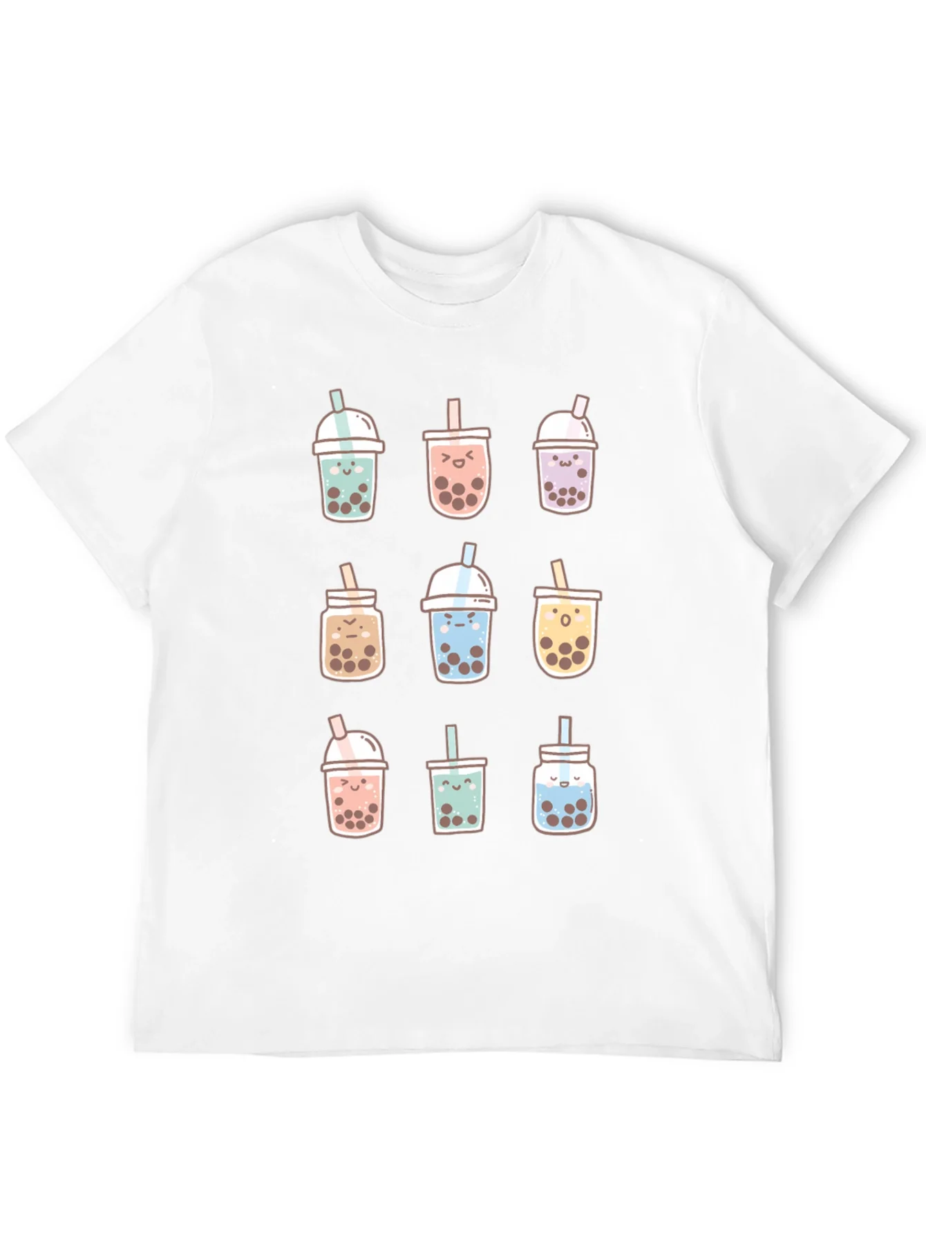 Camiseta Negra con Dise?o de T¨¦ de Burbujas Kawaii