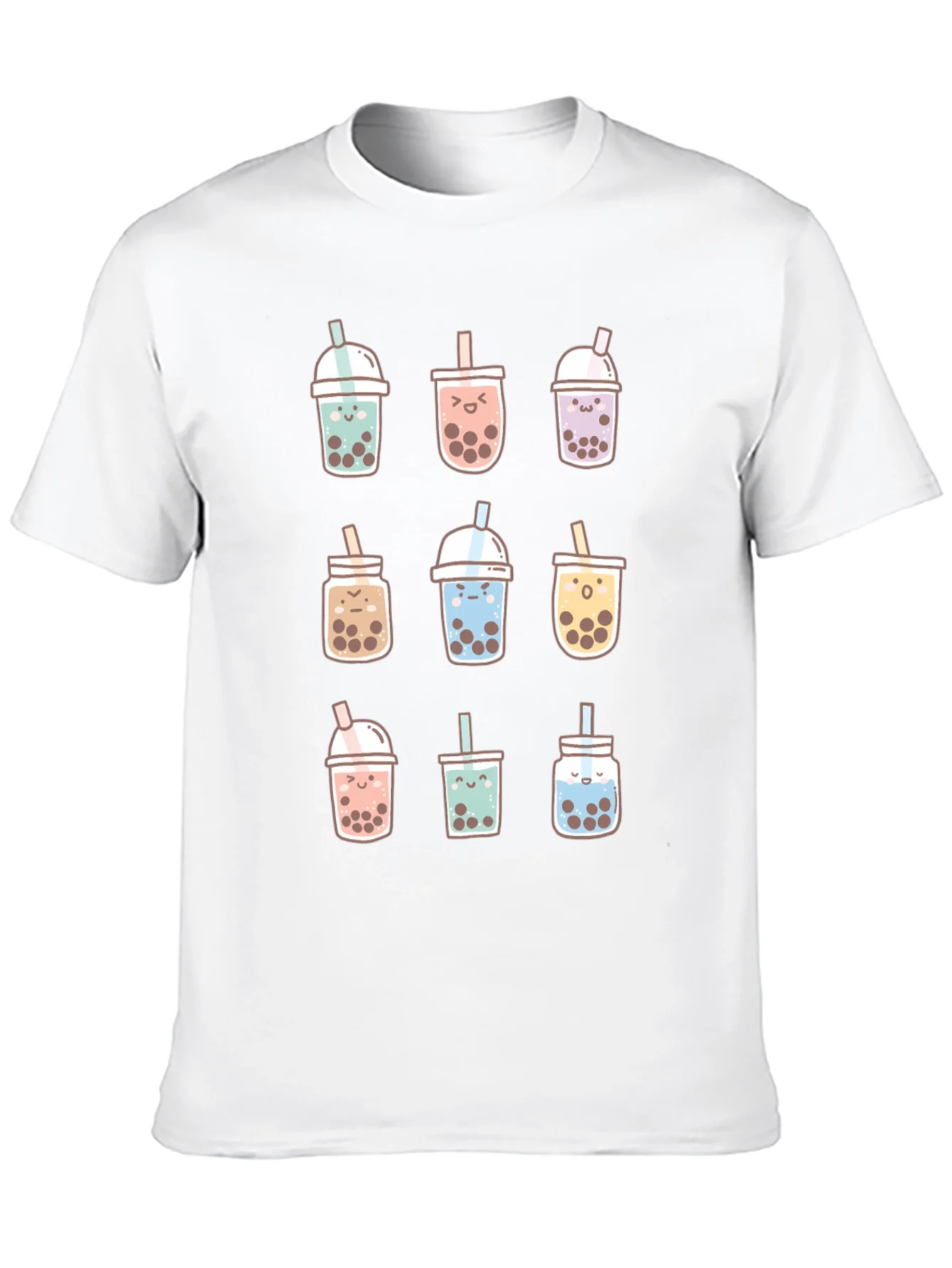 Camiseta Negra con Dise?o de T¨¦ de Burbujas Kawaii
