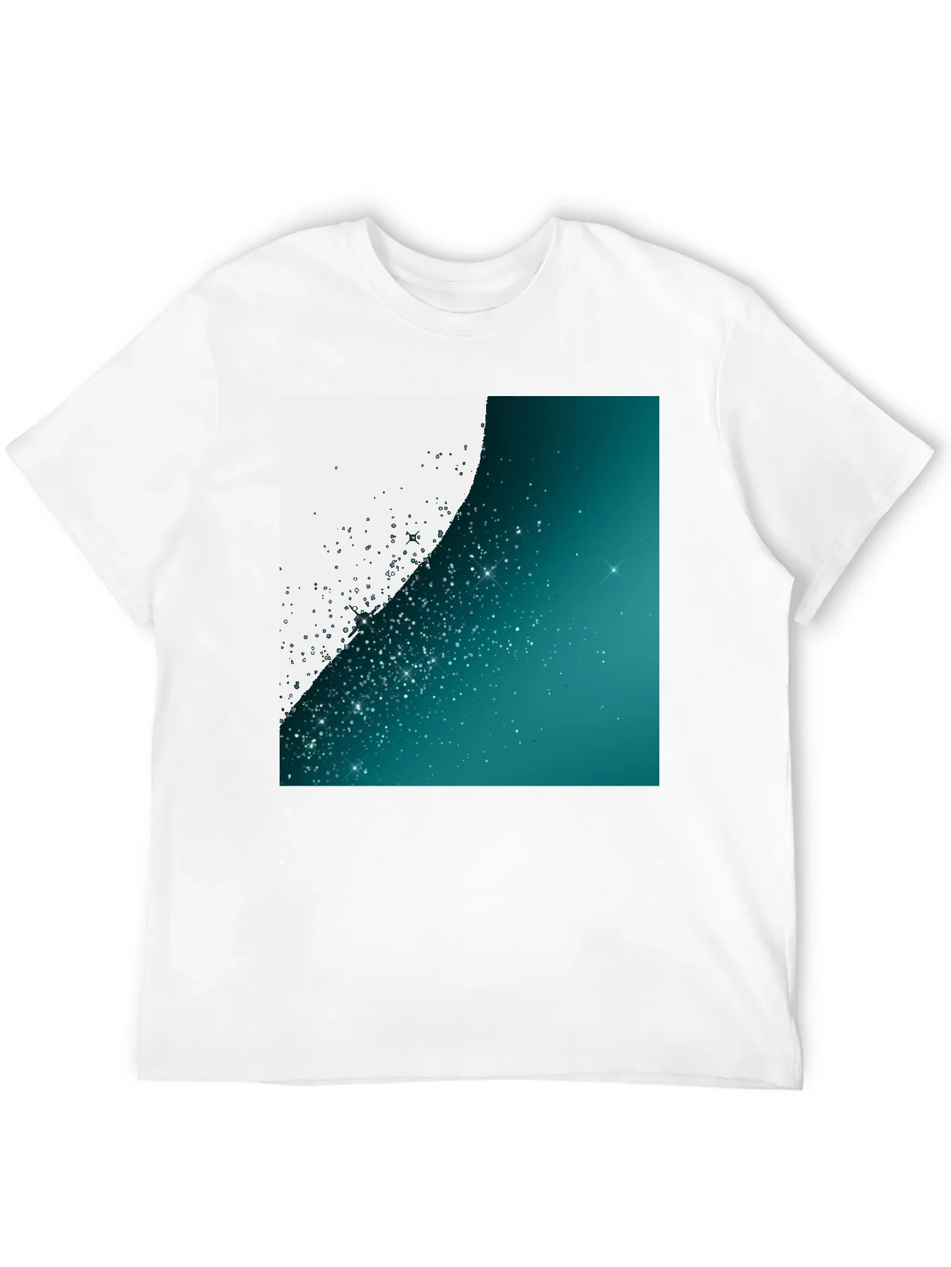 Camiseta Negra Estampada Espacio Estelar para Hombre