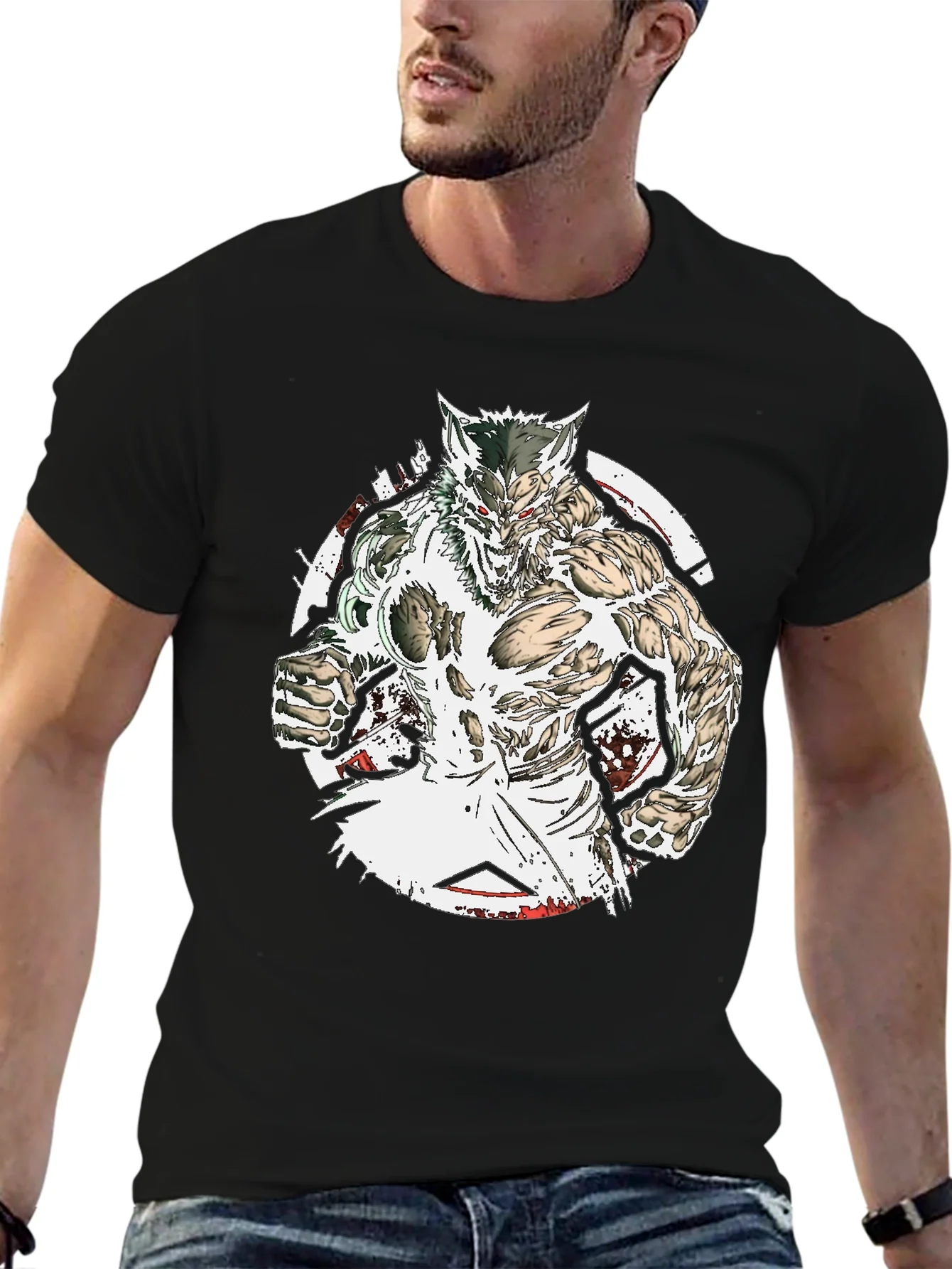 Rebbecca Werewolf Graphic Tee - Black Cotton T-Shirt