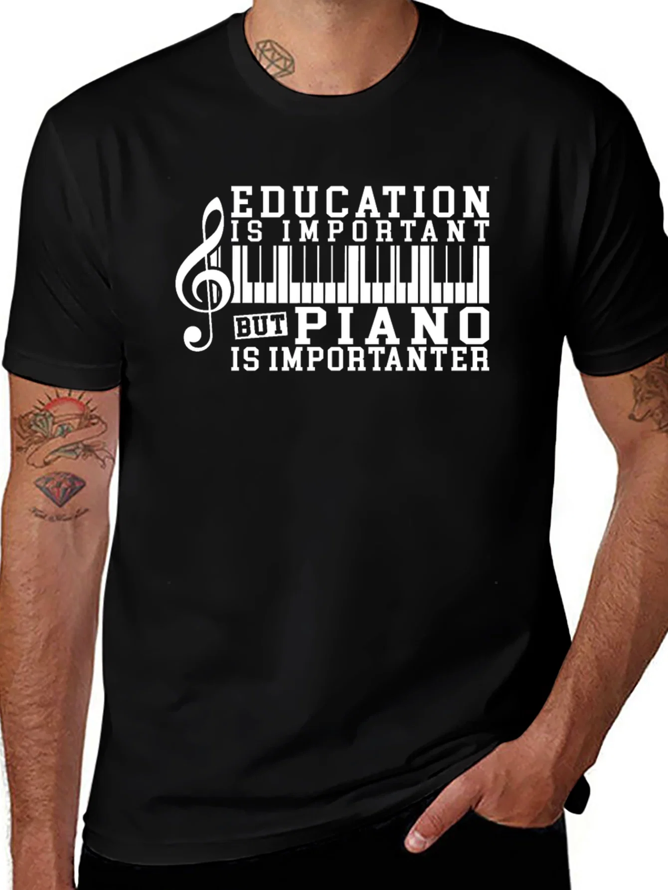 Rebbecca Education Piano Music T-Shirt - Black