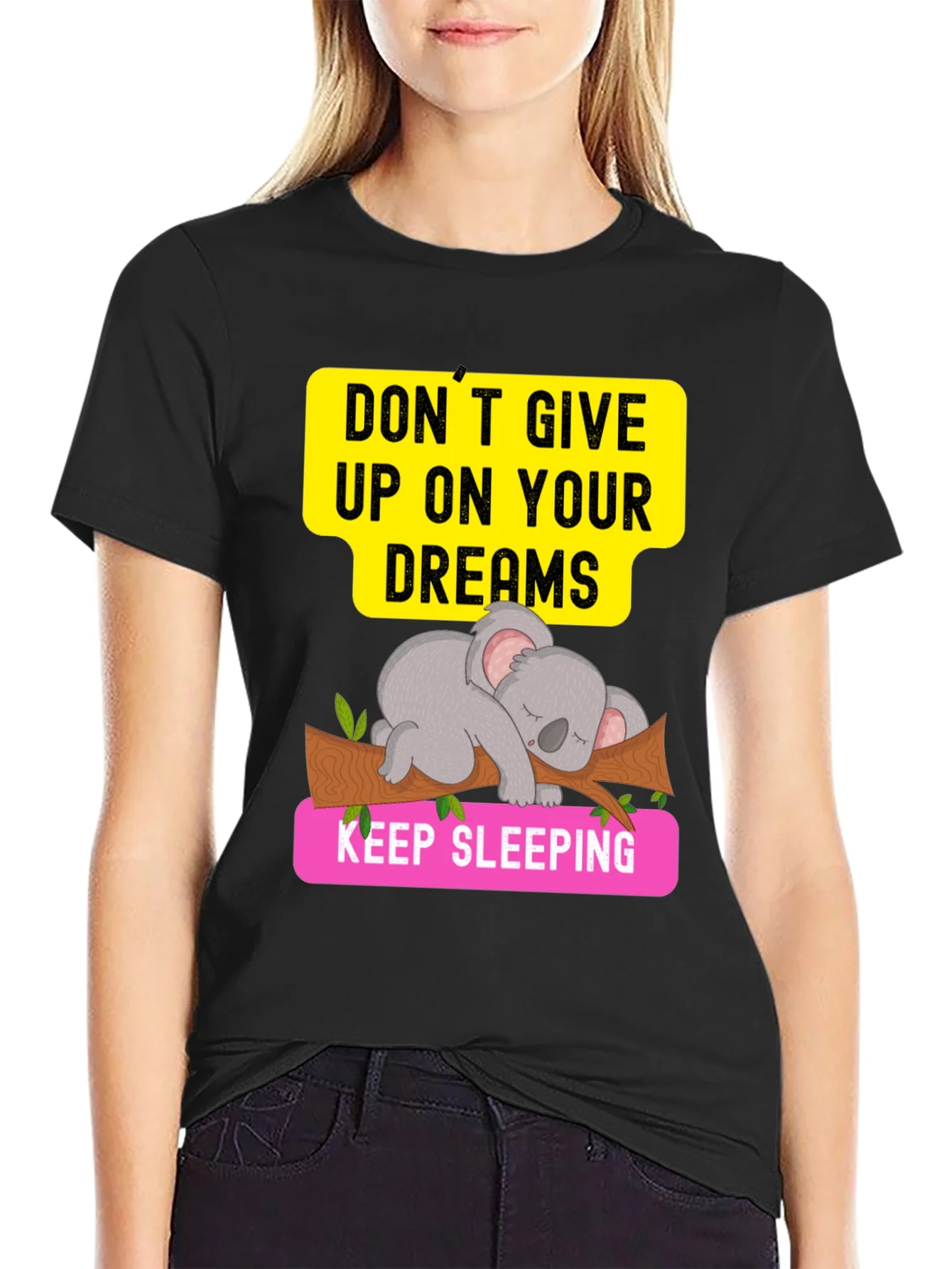 Rebbecca Dreaming Koala Graphic Tee - Sleepy Animal T-Shirt