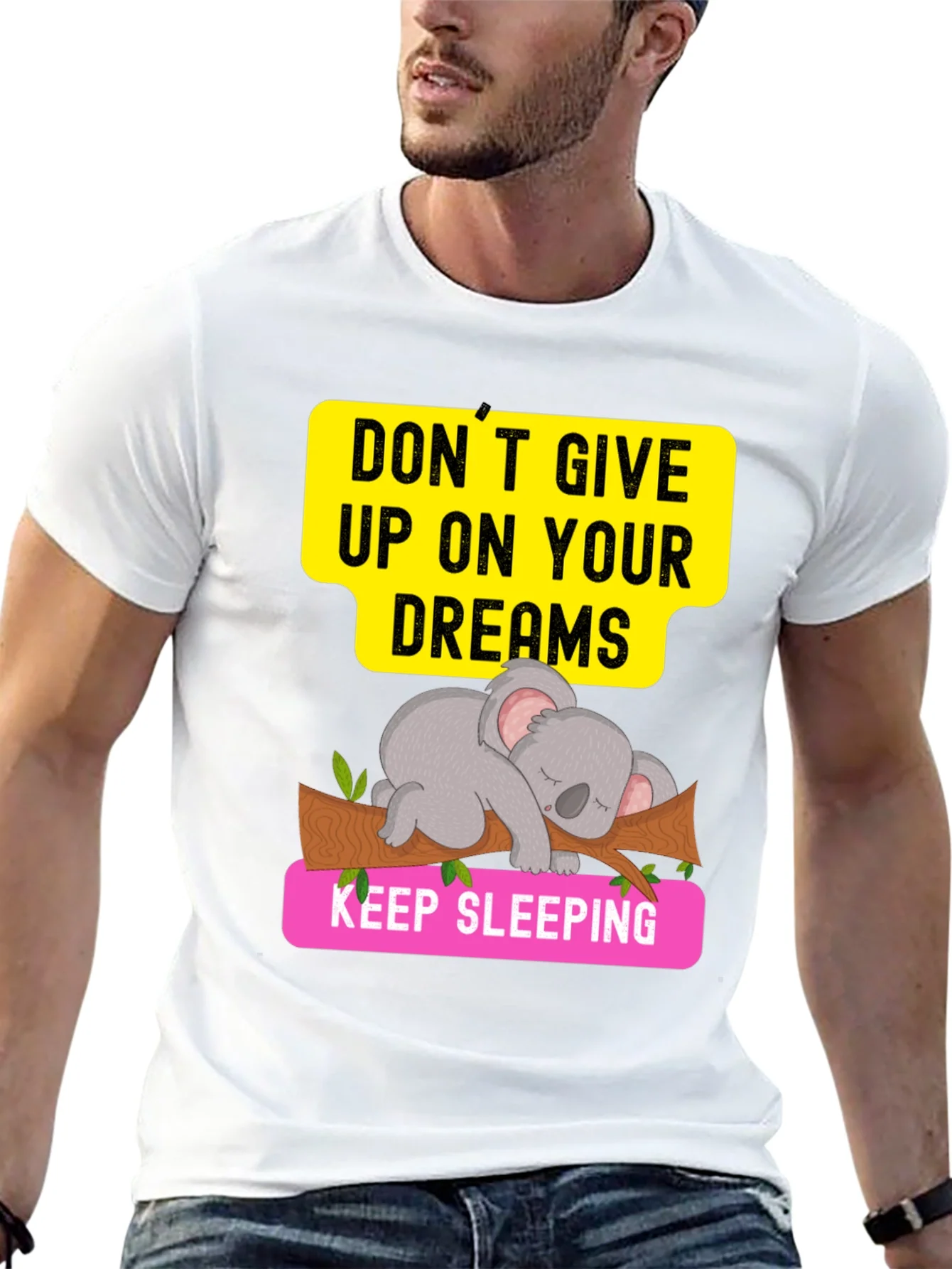 Rebbecca Dreaming Koala Graphic Tee - Sleepy Animal T-Shirt