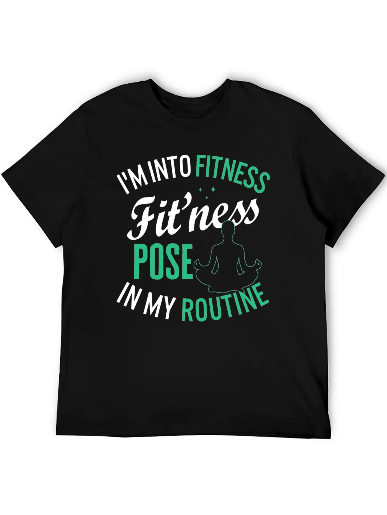 Camiseta Negra Fitness Pose para Entusiastas del Yoga