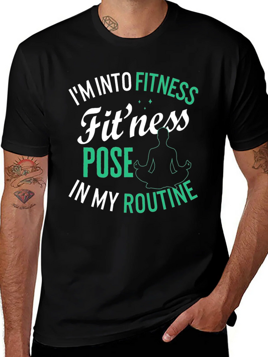 Camiseta Negra Fitness Pose para Entusiastas del Yoga