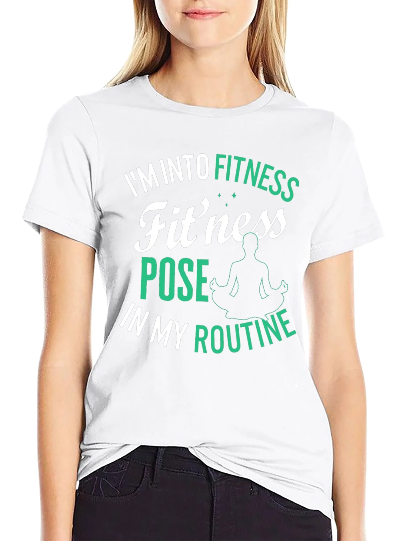 Camiseta Negra Fitness Pose para Entusiastas del Yoga