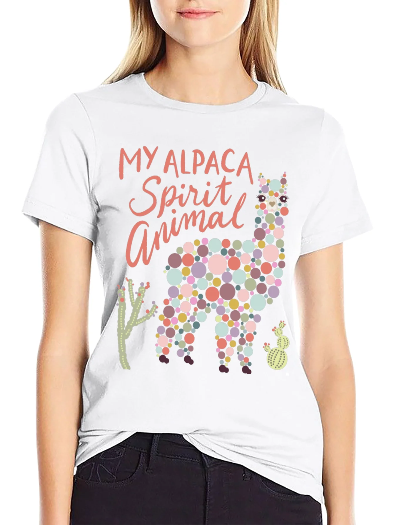 Rebbecca Alpaca Spirit Animal Graphic Tee - Black