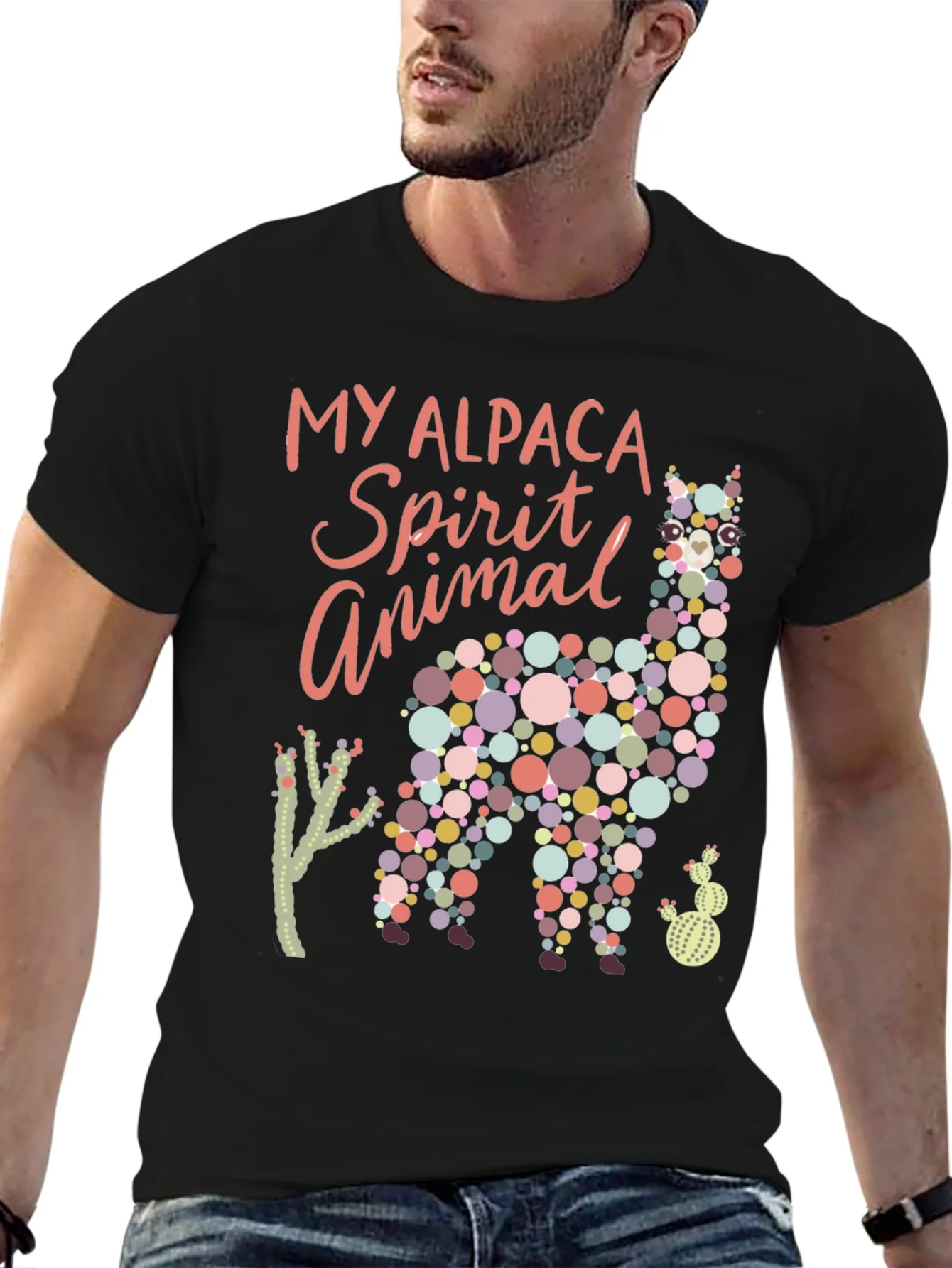 Rebbecca Alpaca Spirit Animal Graphic Tee - Black
