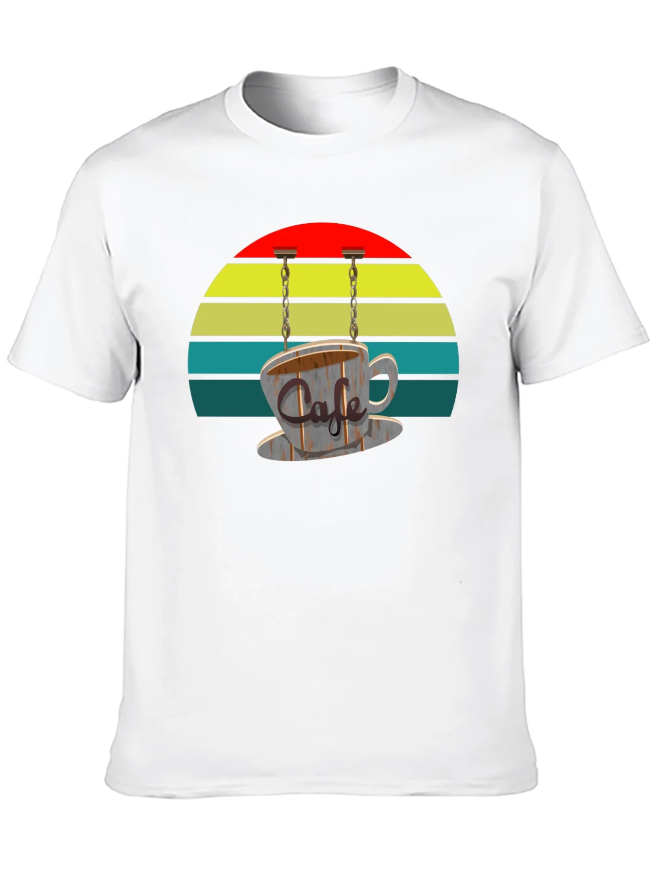 Camiseta Negra con Dise?o Retro de Caf¨¦