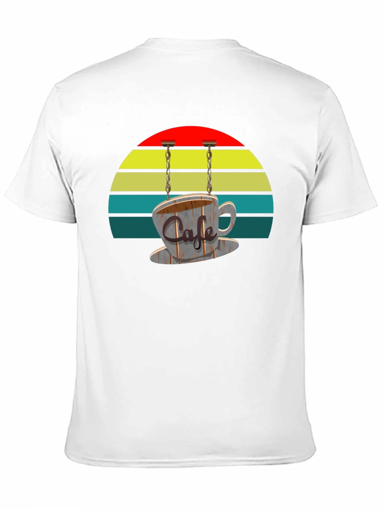 Camiseta Negra con Dise?o Retro de Caf¨¦
