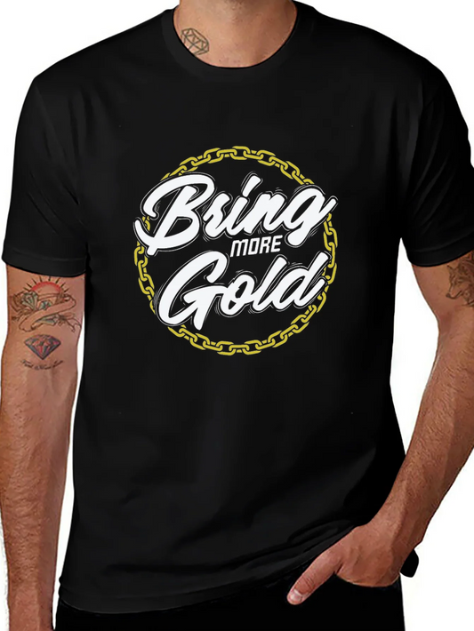 Rebbecca Bring More Gold Graphic Tee - Stylish Black T-Shirt
