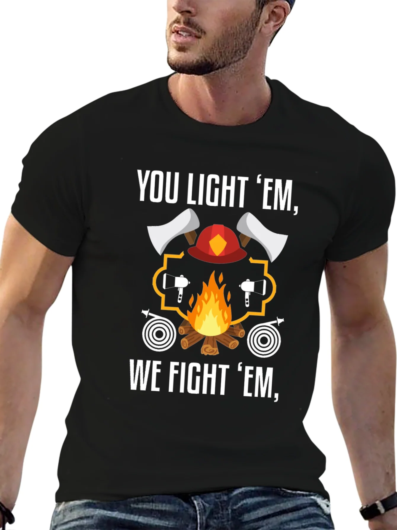 Camiseta Bomberos You Light Em We Fight Em