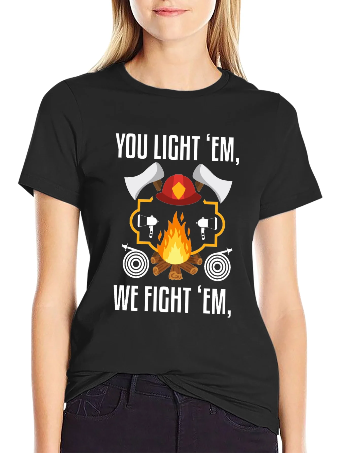 Camiseta Bomberos You Light Em We Fight Em