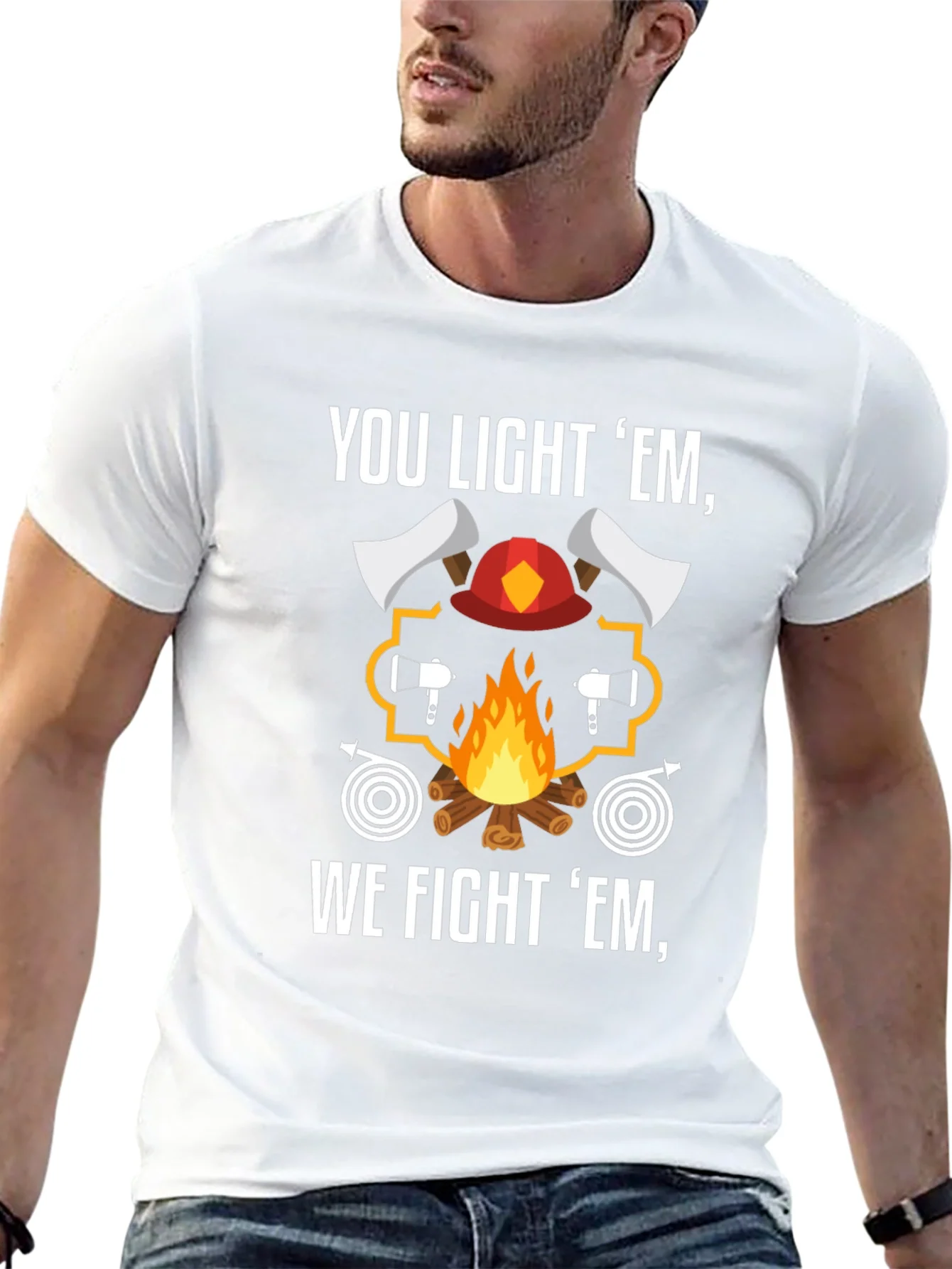 Camiseta Bomberos You Light Em We Fight Em