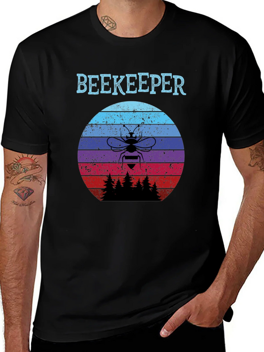 Rebbecca Beekeeper Sunset T-Shirt - Retro Bee Keeper Tee