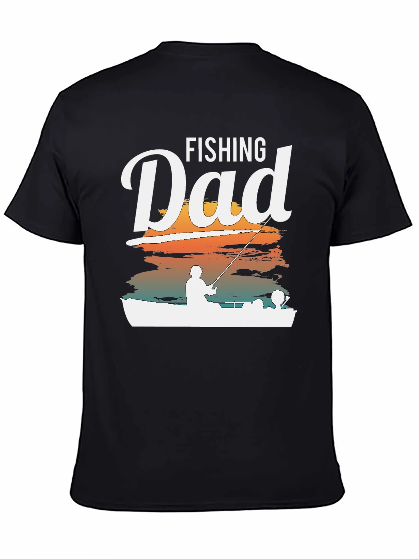 Camiseta Negra Fishing Dad para Hombre