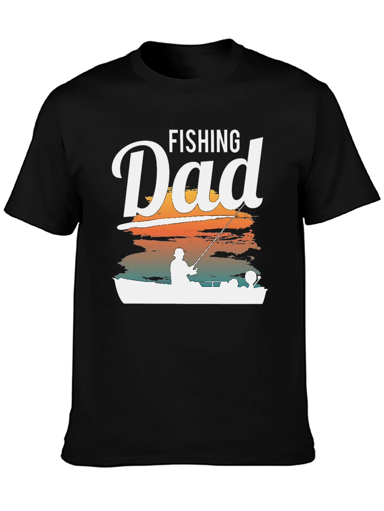 Camiseta Negra Fishing Dad para Hombre