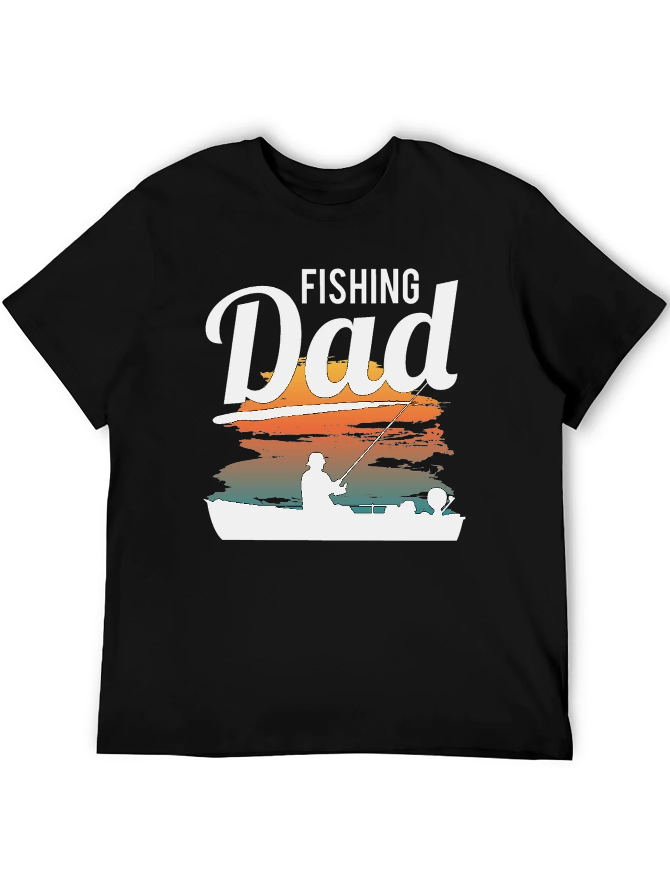 Camiseta Negra Fishing Dad para Hombre