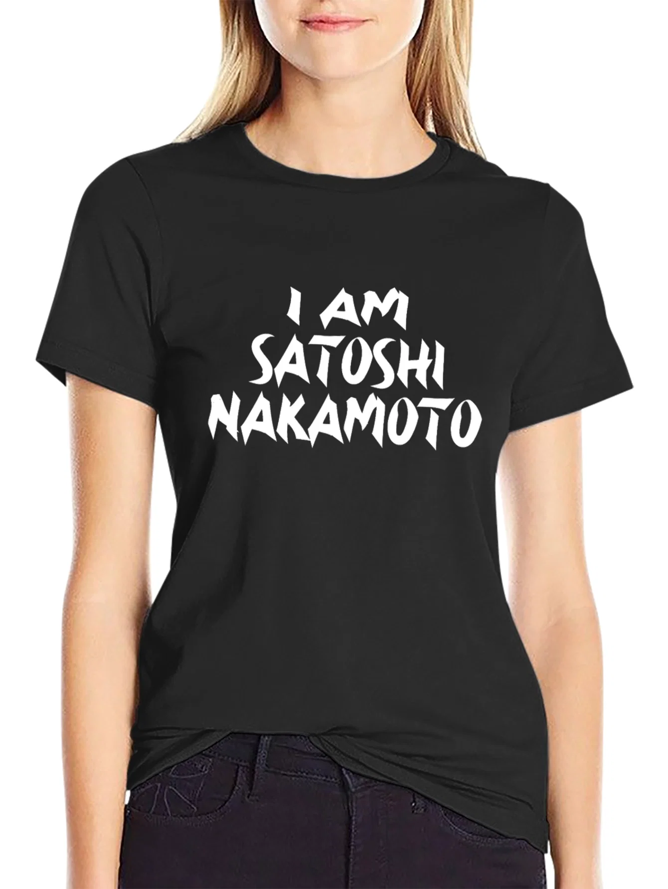 Rebbecca I am Satoshi Nakamoto Black T-Shirt