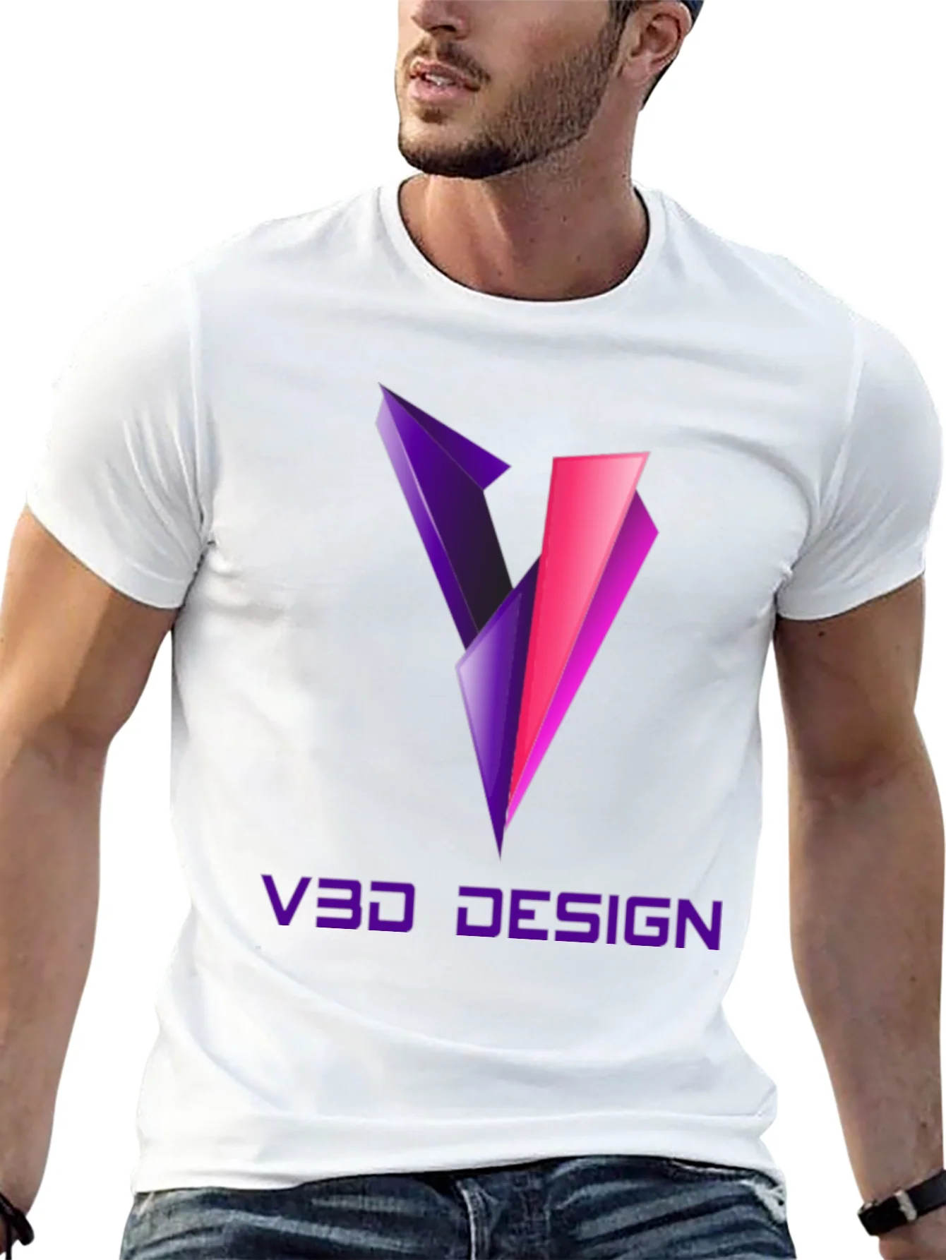 Camiseta Negra V3D Design Gr¨¢fico Moderno