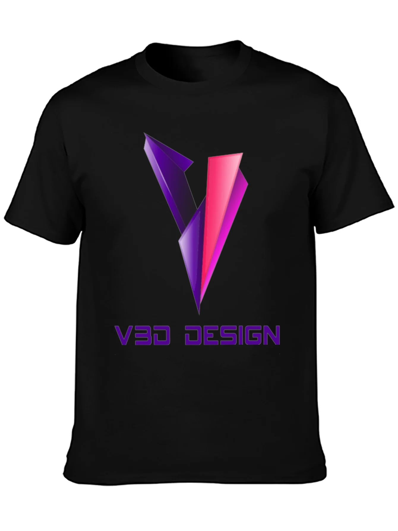Camiseta Negra V3D Design Gr¨¢fico Moderno