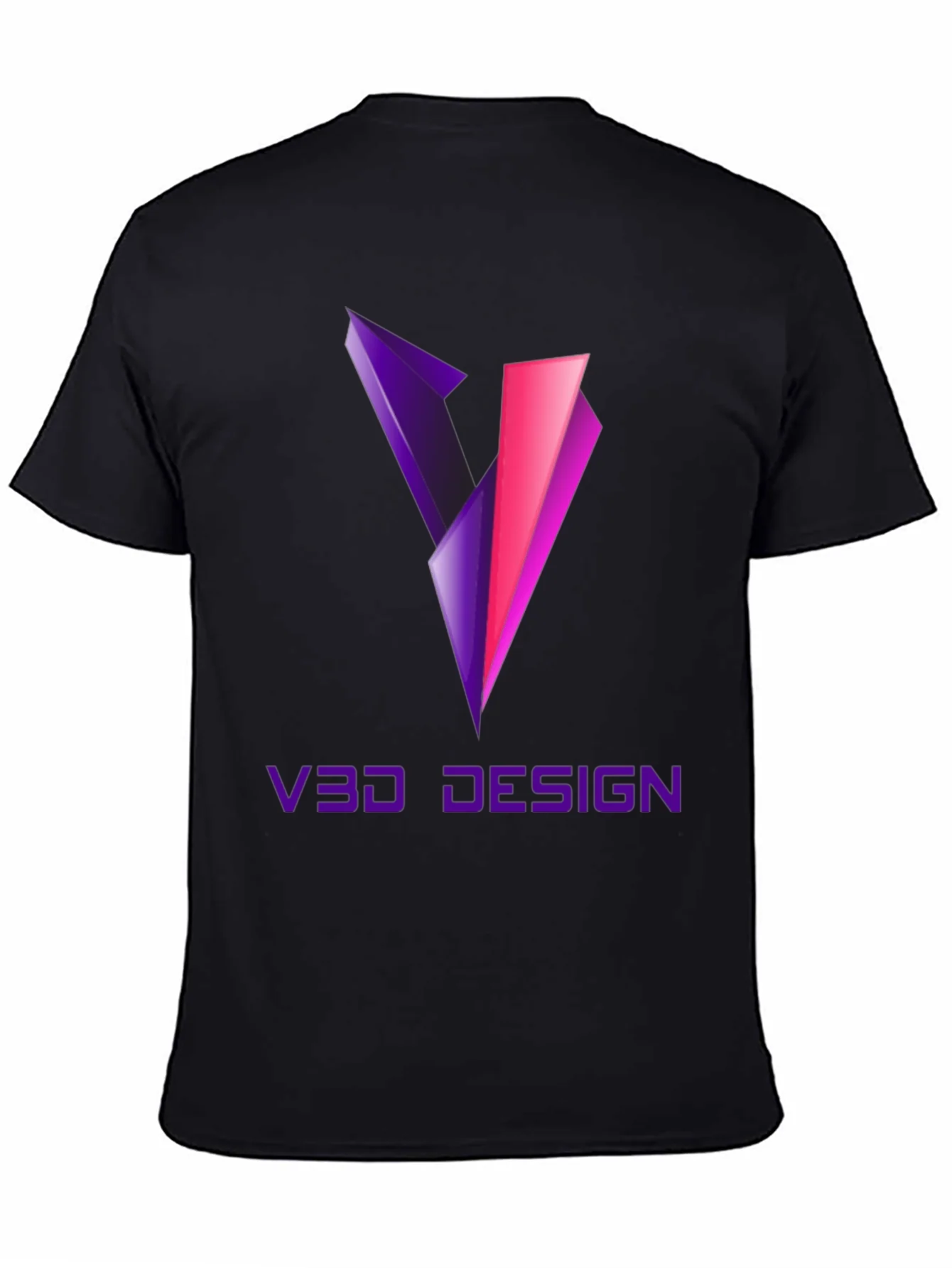 Camiseta Negra V3D Design Gr¨¢fico Moderno