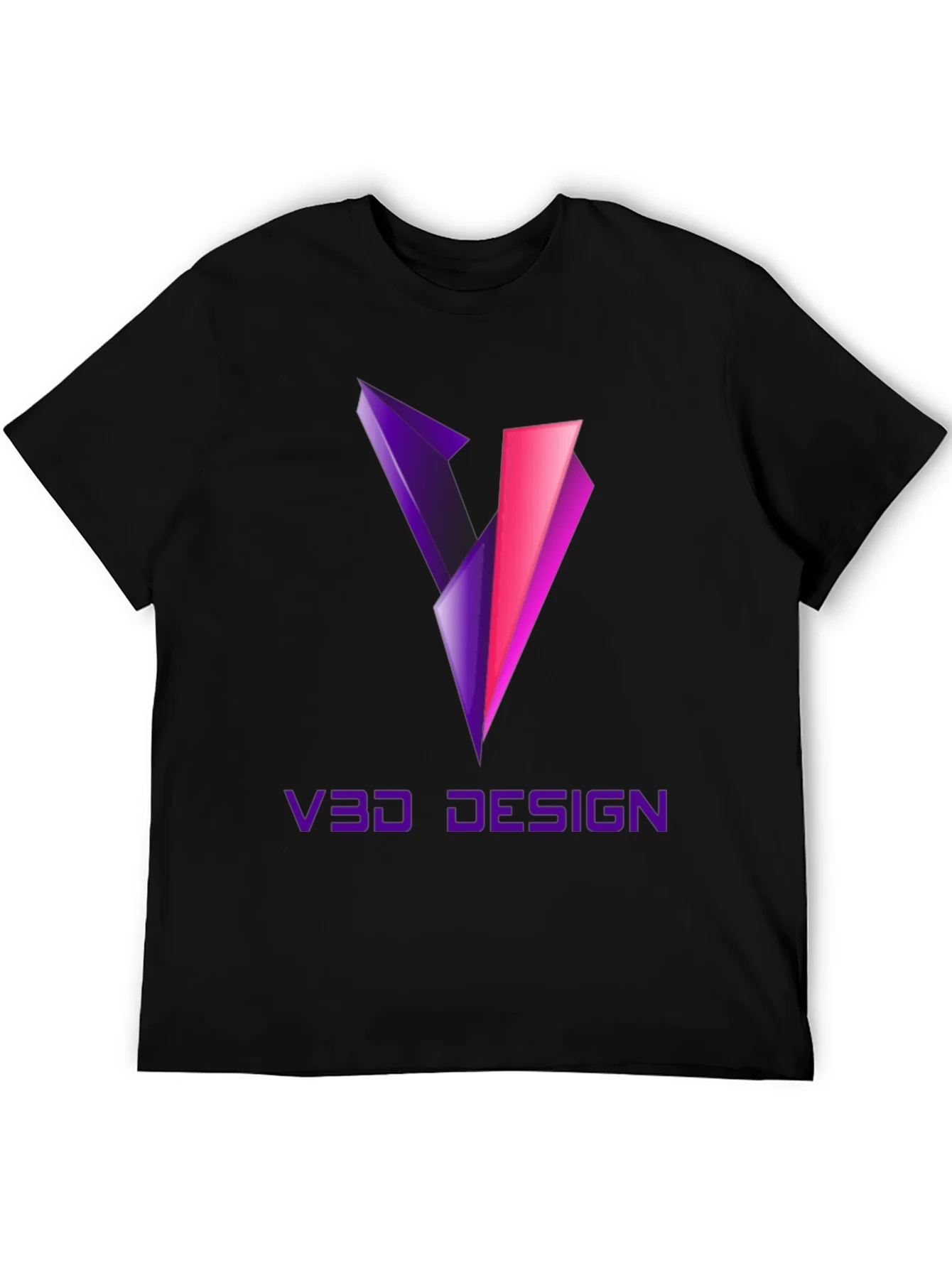 Camiseta Negra V3D Design Gr¨¢fico Moderno