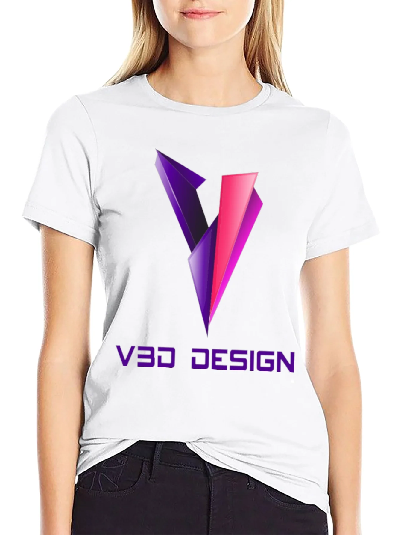Camiseta Negra V3D Design Gr¨¢fico Moderno