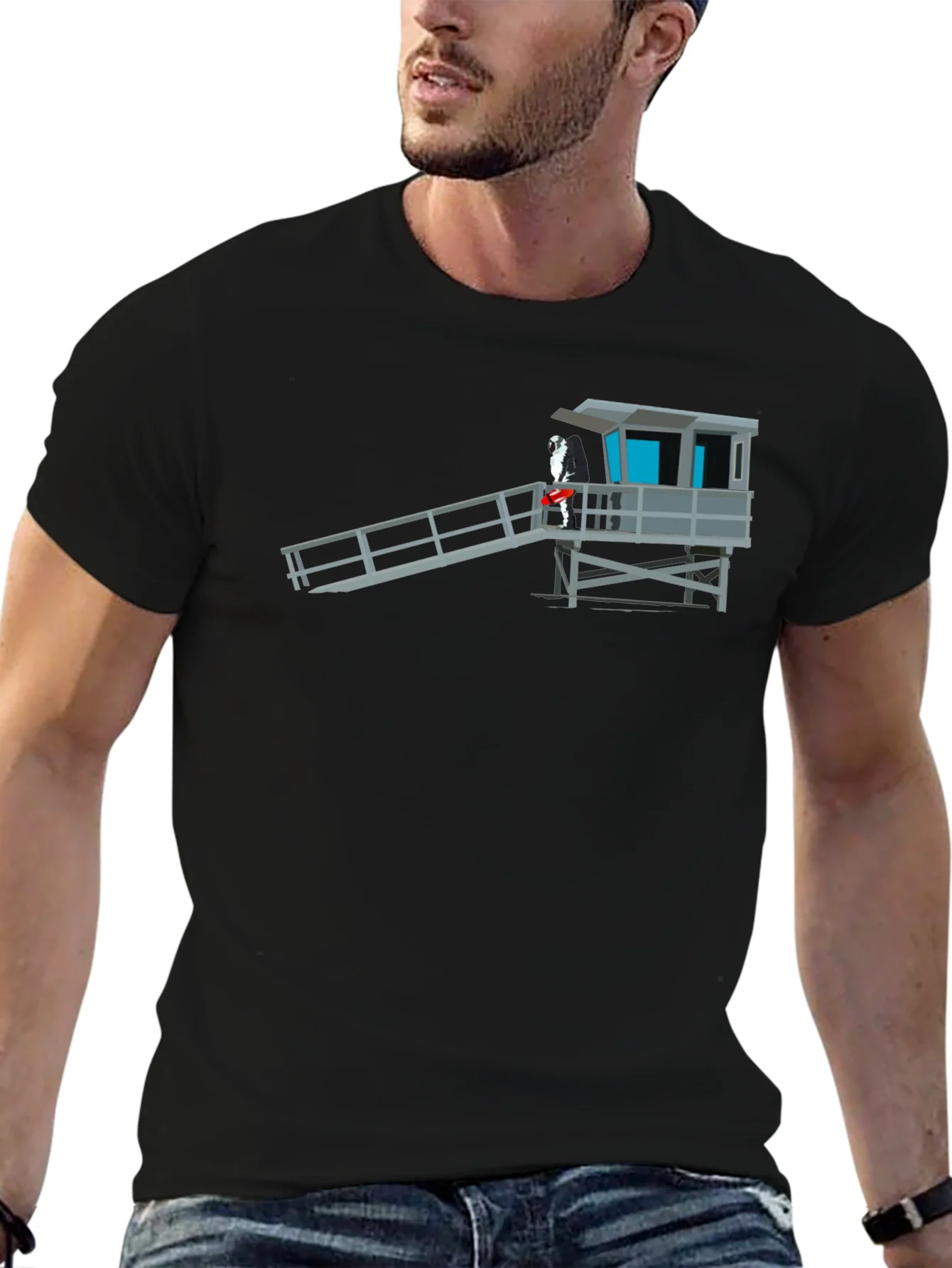 Rebbecca Lifeguard Tower Graphic Tee - Coastal Vibe Shirt