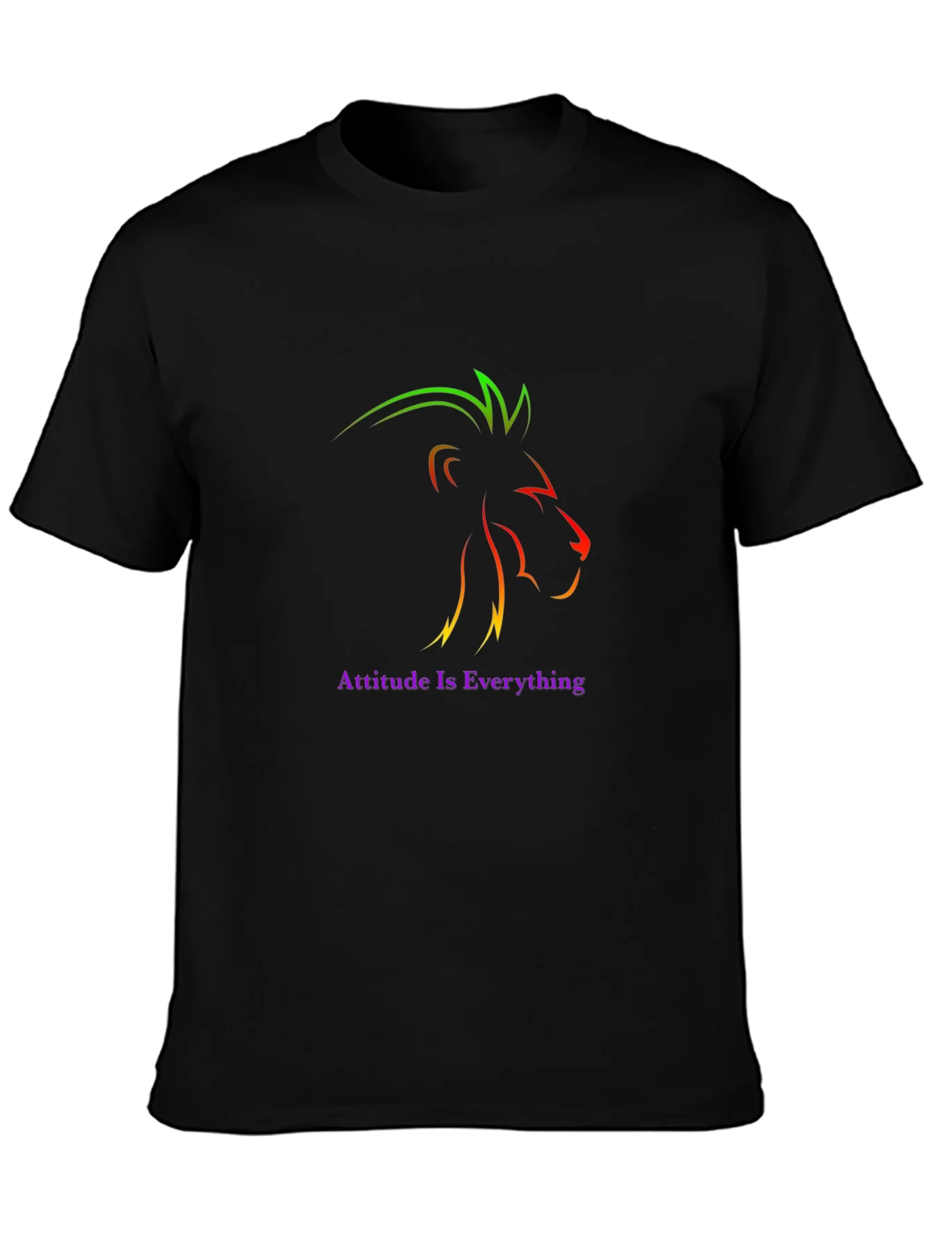 Camiseta Negra con Dise?o de Le¨®n Abstracto