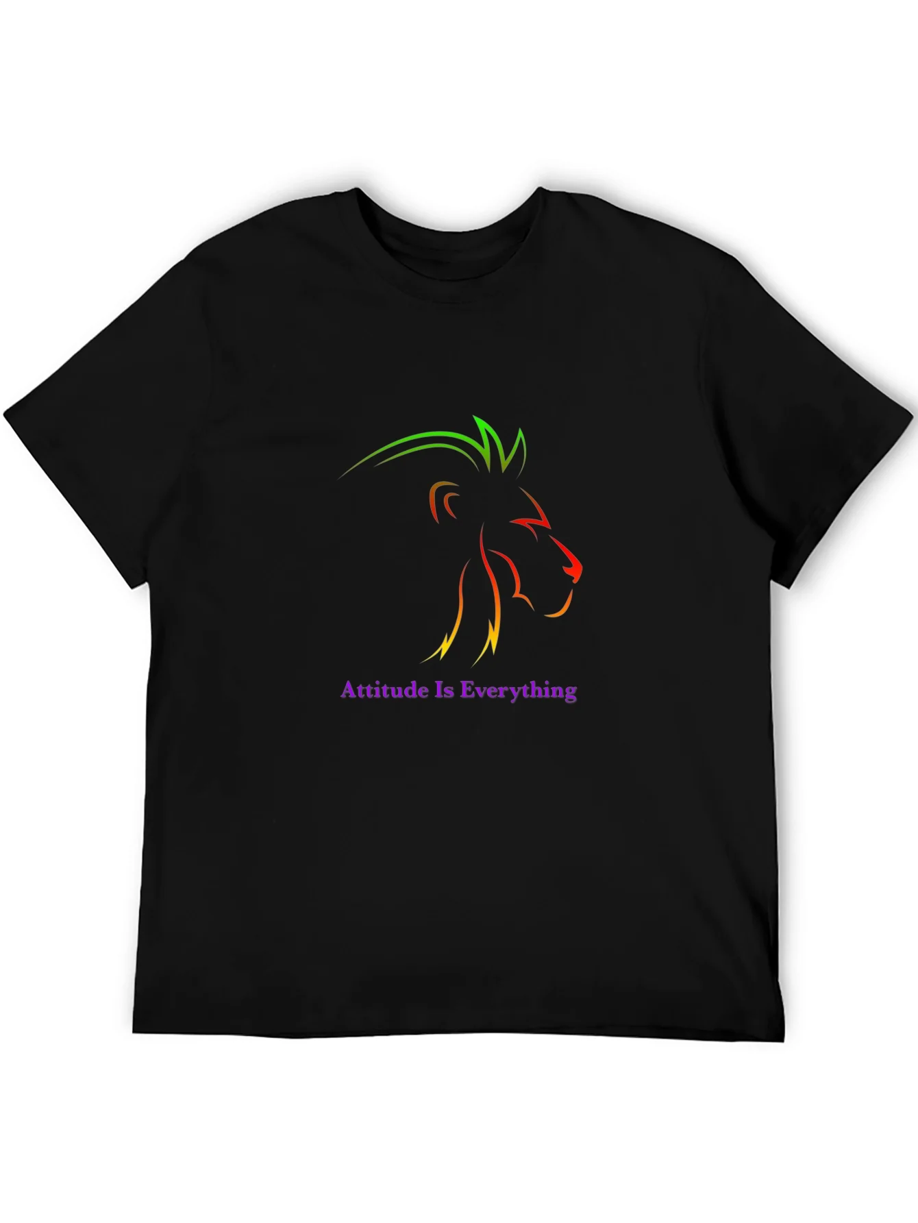 Camiseta Negra con Dise?o de Le¨®n Abstracto
