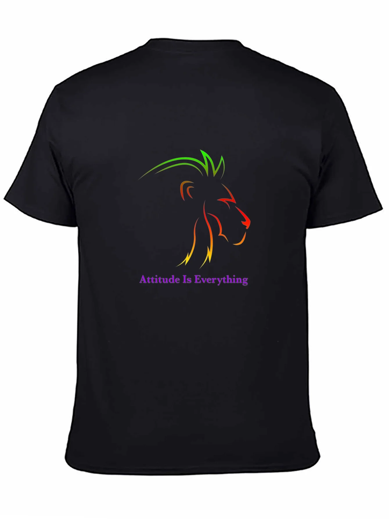 Camiseta Negra con Dise?o de Le¨®n Abstracto