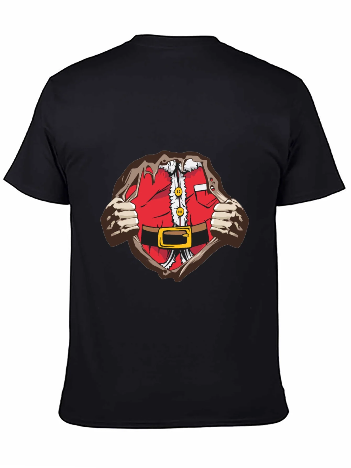 Camiseta Negra Dise?o Santa Superh¨¦roe